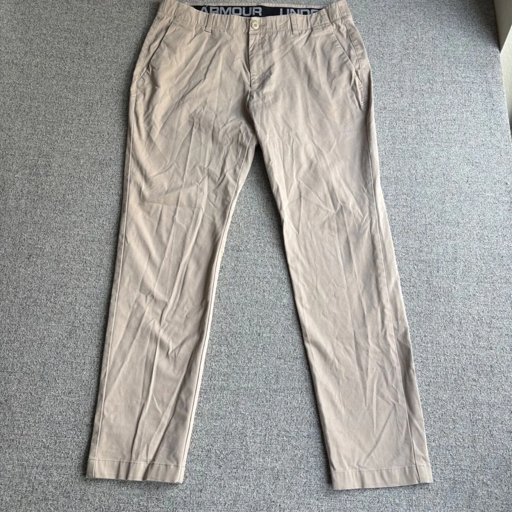 Under Armour Pants Mens 38x34 Chino Khaki Stretch Golf Workwear